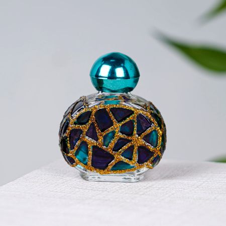 Blue-Coloured Glass Bottle for Perfume